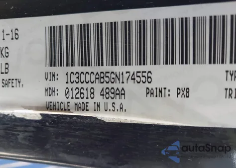 2016 Chrysler 200 Limited z USA, uszkodzony, nr VIN 1C3CCCAB5GN174556